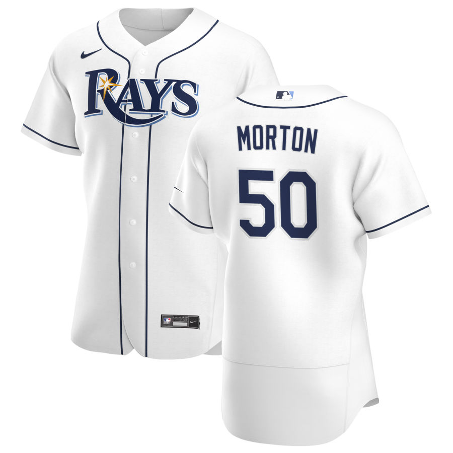 Tampa Bay Rays #50 Charlie Morton Men Nike White Home 2020 Authentic Player MLB Jersey